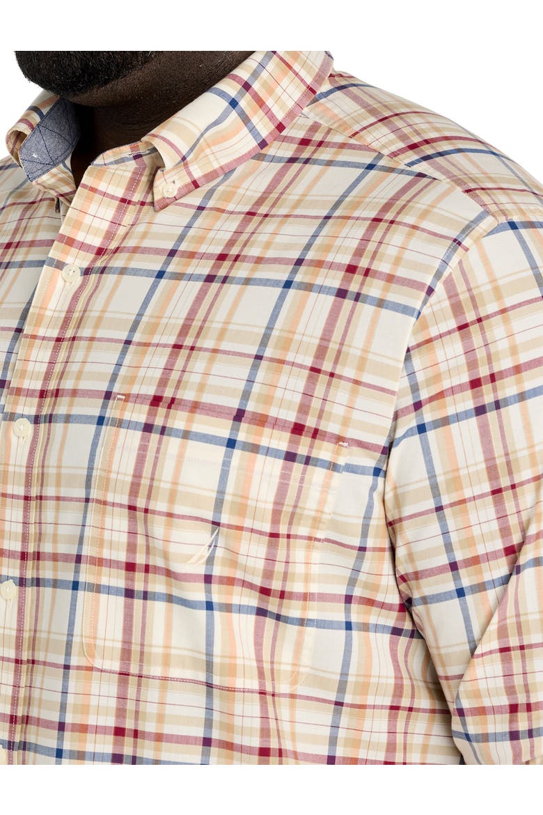 Big & Tall Plaid Sport Shirt, Alternate, color, COCONUT SORBET