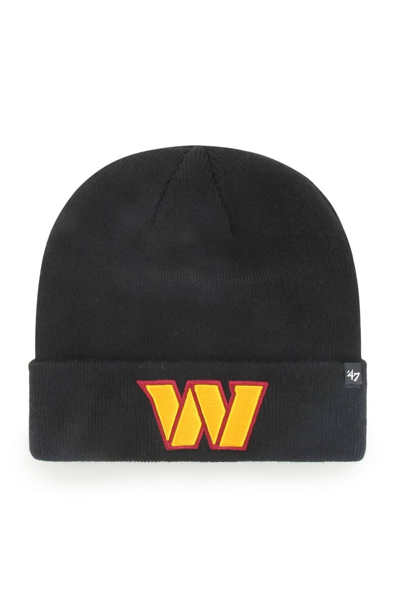 '47 Men's '47  Black Washington Commanders Secondary Cuffed Knit Hat, Alternate, color, 