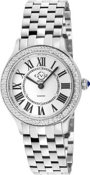 GEVRIL Milan Diamond Dial Swiss Quartz Bracelet Watch, 32mm - 0.03ct.
