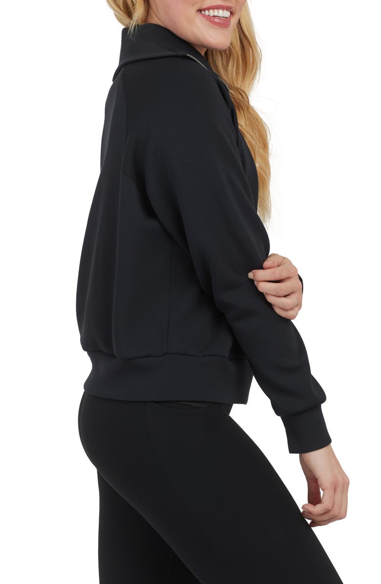 SPANX<sup>®</sup> AirEssentials Half Zip Sweatshirt, Alternate, color, Very Black