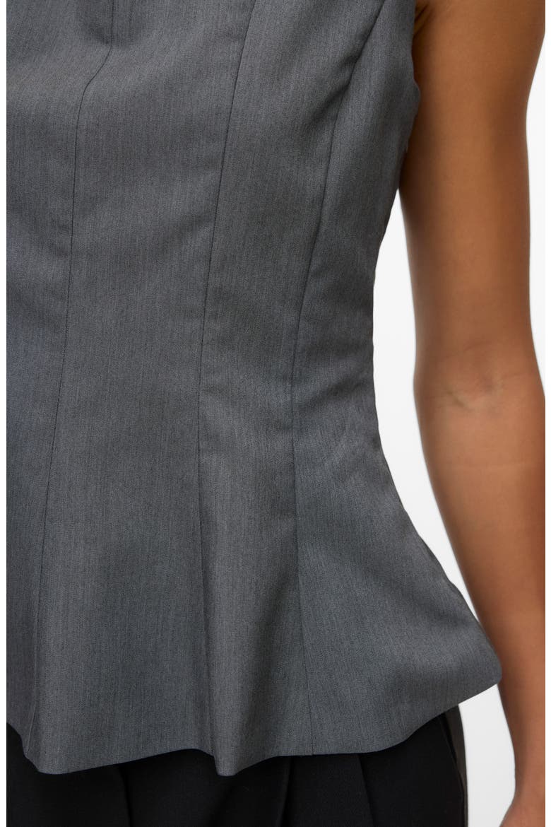 Kimberly Sleeveless Peplum Top, Alternate, color, DARK GREY