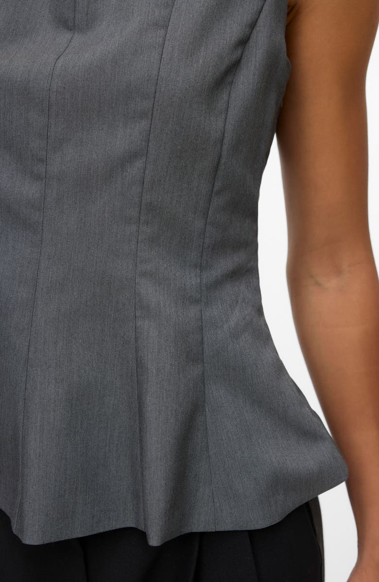 VERO MODA Kimberly Sleeveless Peplum Top, Alternate, color, Dark Grey