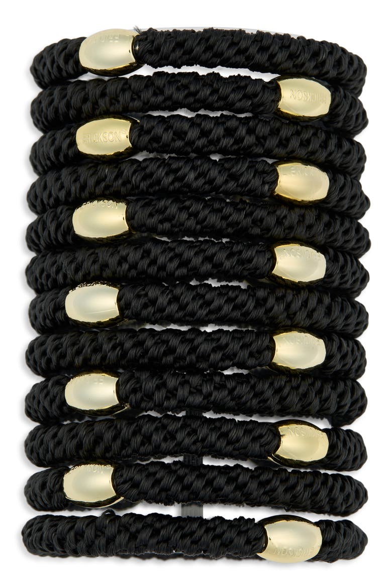 Pony Pouch Set of 12 Assorted Grab & Go Ponytail Holders, Main, color, BLACK