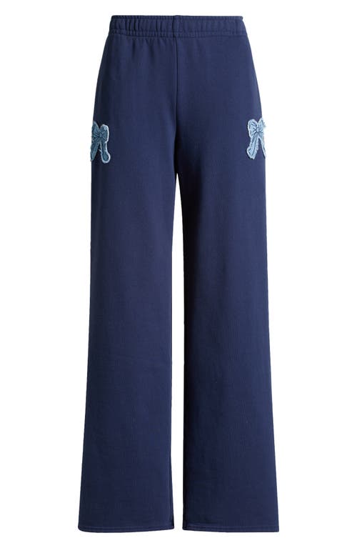 PACSUN PACSUN DENIM APPLIQUE BAGGY SWEATPANTS