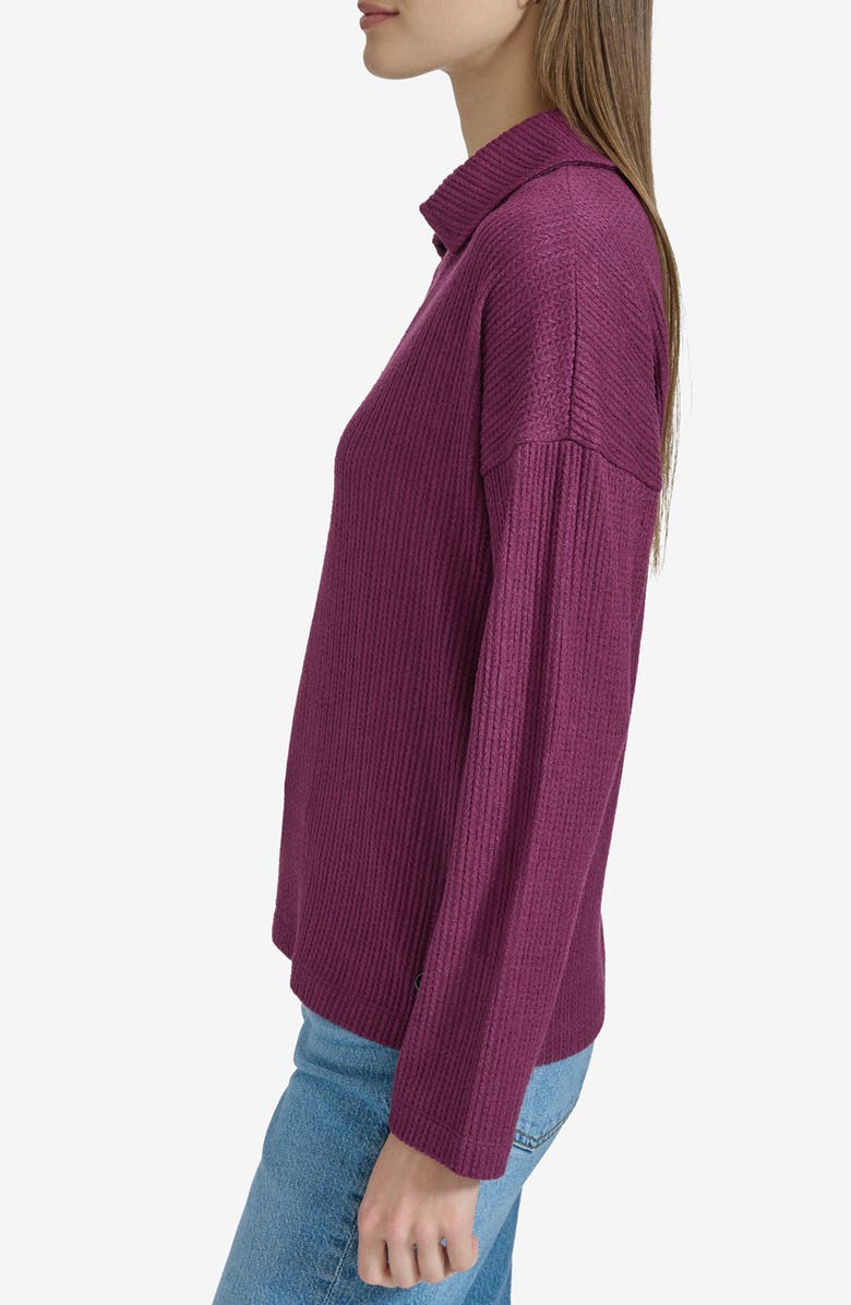 Andrew Marc Long Sleeve Polo Sweater, Alternate, color, Wine