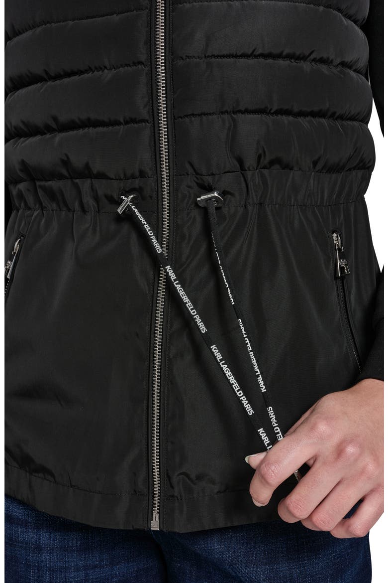Mixed Media Packable Jacket, Alternate, color, BLACK