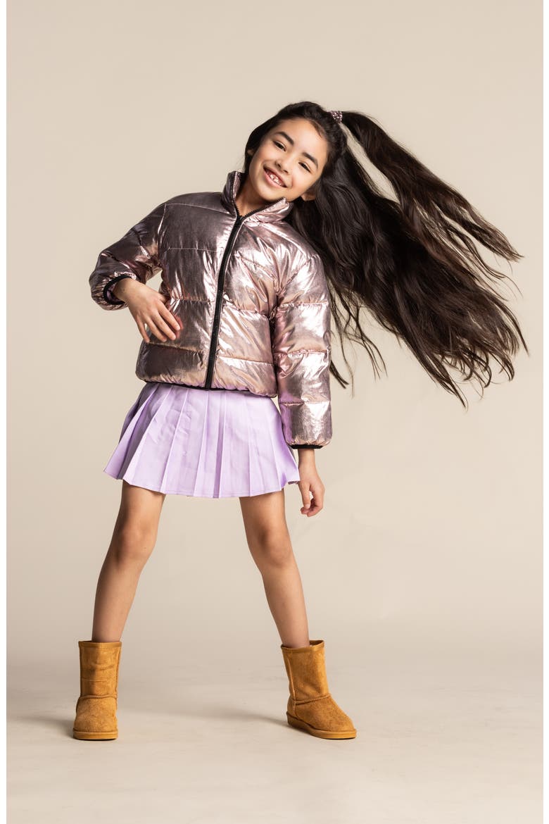 Kids' Fallon Metallic Puffer Jacket, Alternate, color, PINK