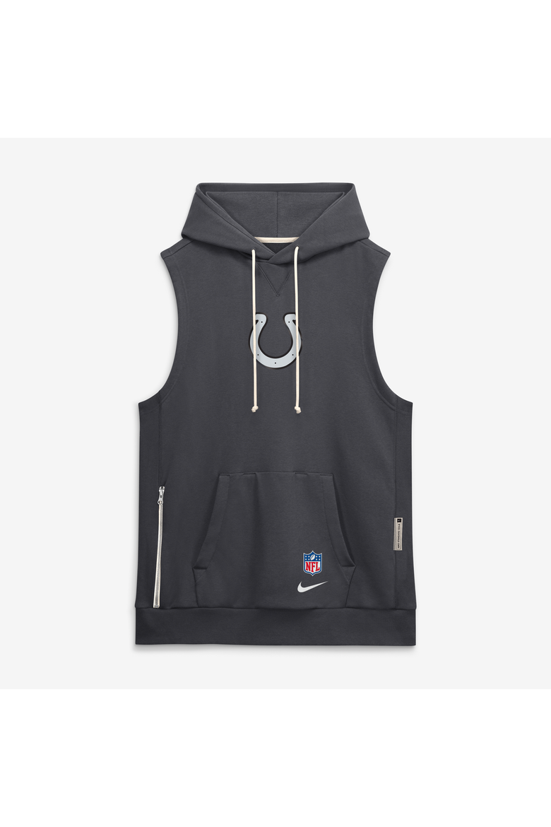 Men's Nike  Anthracite Indianapolis Colts 2026 Rivalries Collection Sideline Sleeveless Fleece Hoodie, Alternate, color, Anthracite