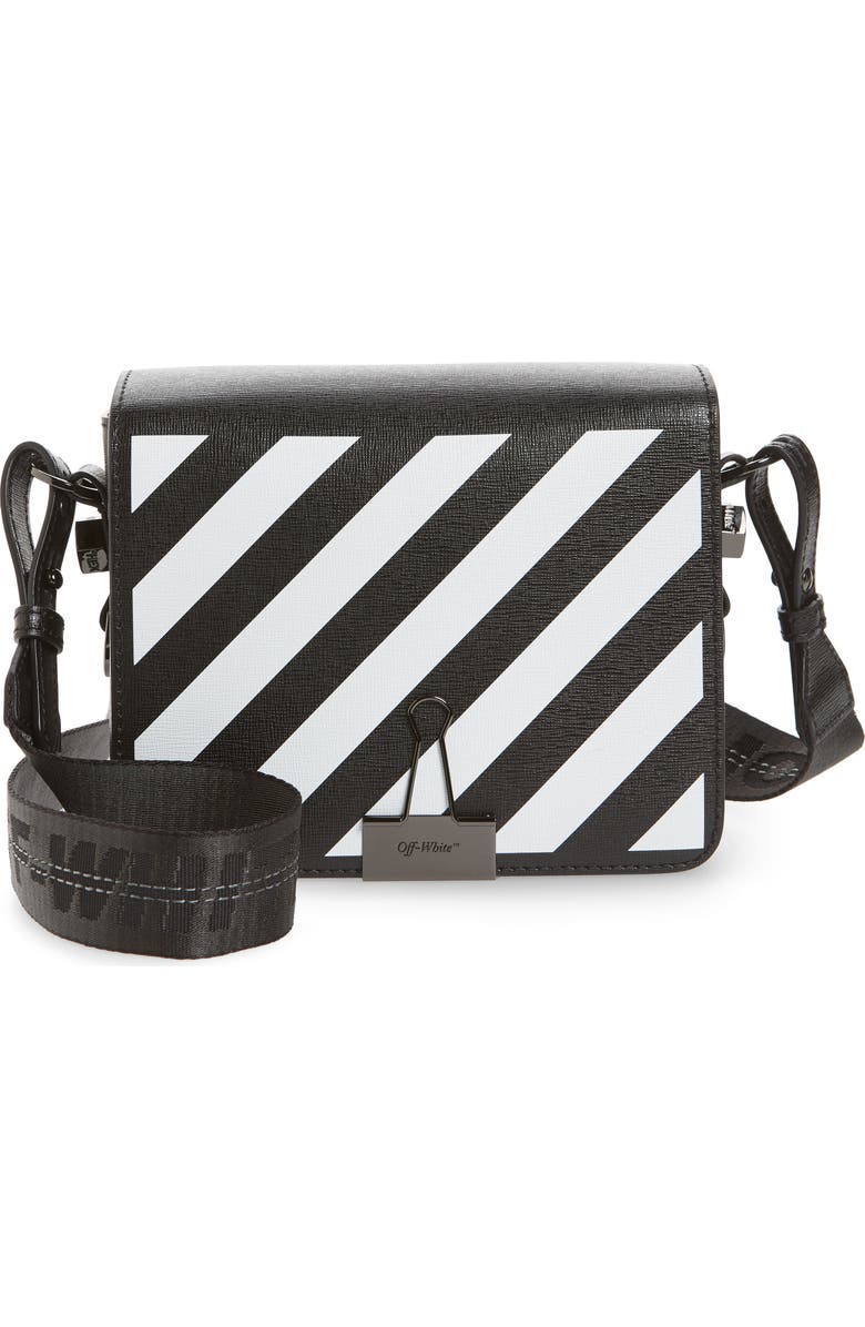 Off-White Diagonal Stripe Mini Flap Bag, Main, color,