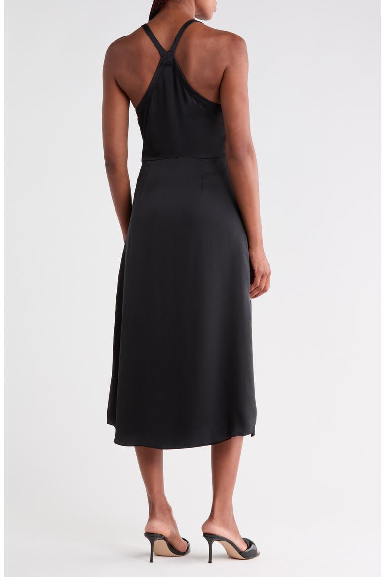 Cynthia Racerback Satin Shirtdress, Alternate, color, BLACK