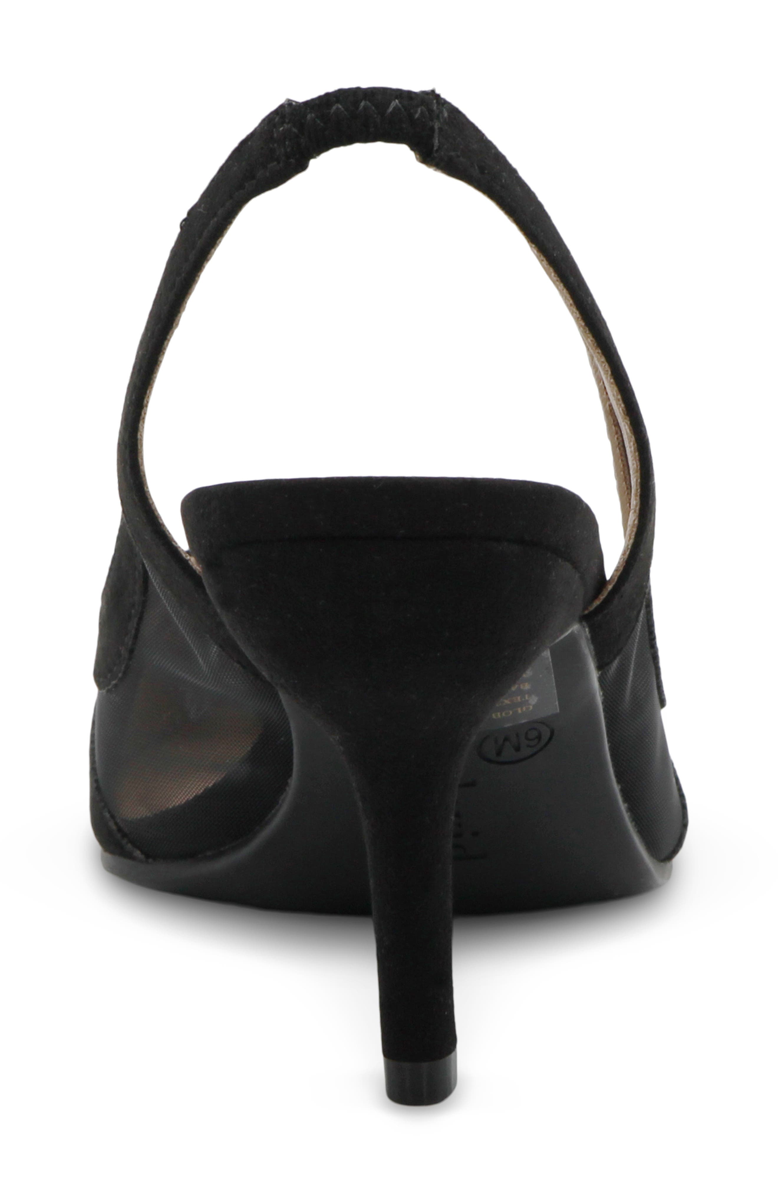 Global Slingback Pointed Toe Pump, Alternate, color, BLACK