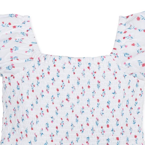 HOPE & HENRY HOPE & HENRY GIRLS' ORGANIC PUFF SLEEVE SMOCKED ROMPER, KIDS