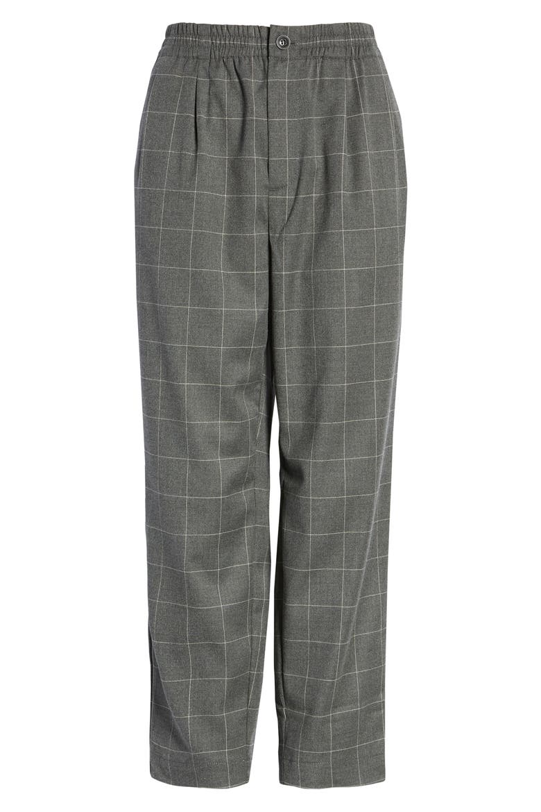 Plaid Flannel Track Pants, Alternate, color, DARK SHALE