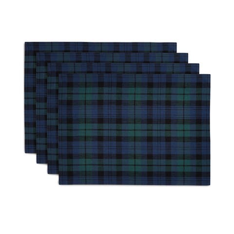 Linen Placemats Set of 4, 14 x 19" - Blackwatch Plaid