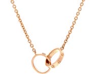 Pre-Owned Cartier Love Interlocking Necklace 18K Rose Gold