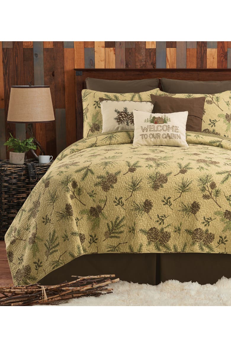 Woodland Retreat Cotton Quilt Set  - Reversible and Machine Washable, Alternate, color, Brown