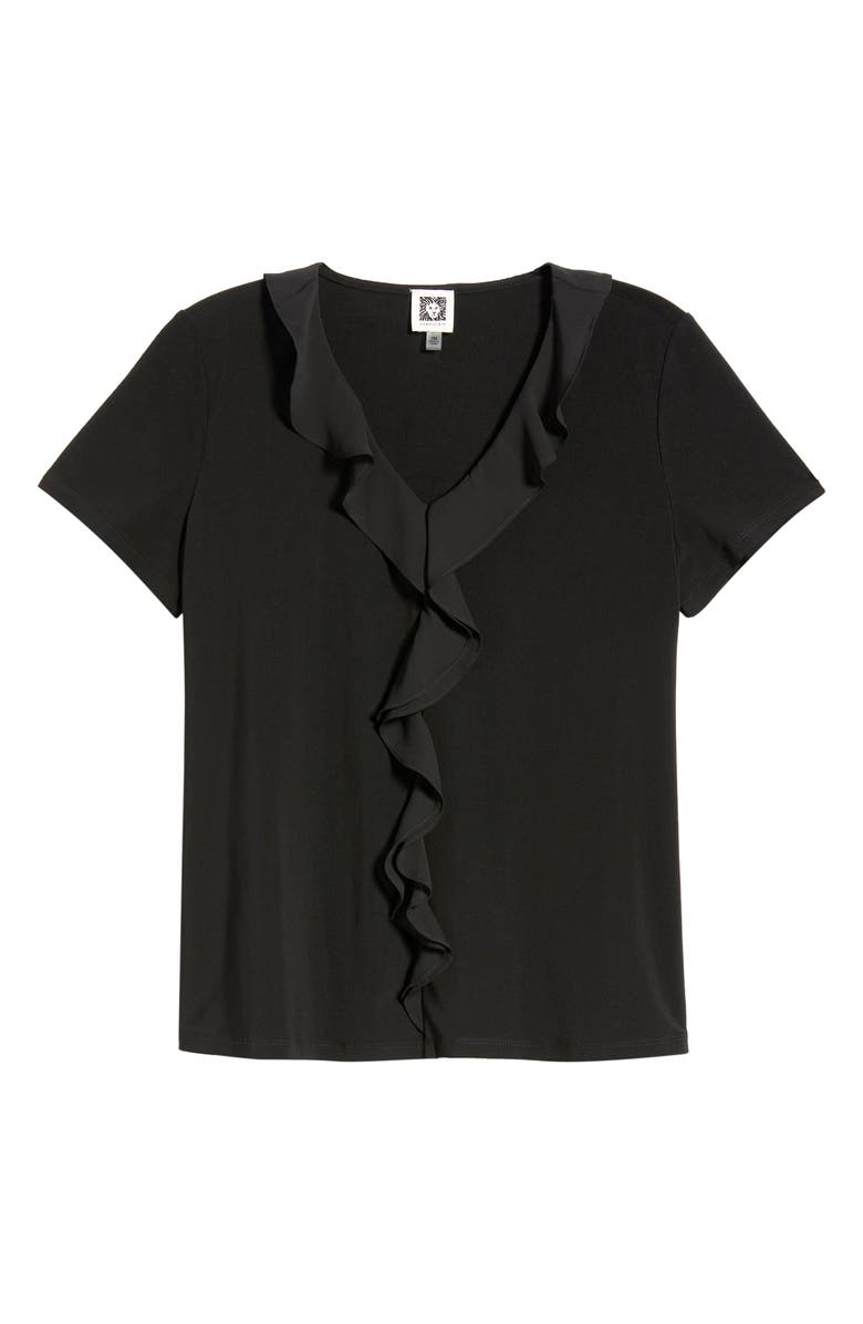 AK ANNE KLEIN Cascade Ruffle Front Top, Alternate, color,
