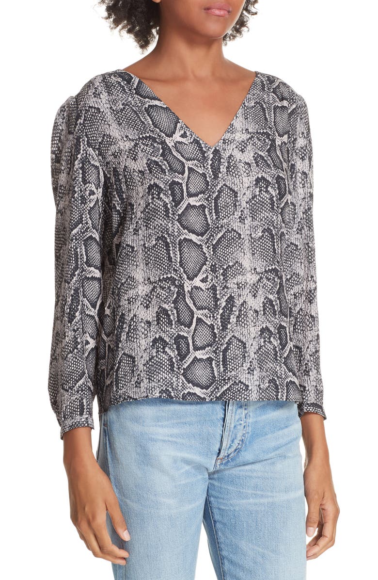 Rebecca Taylor Snake Print Top, Alternate, color,