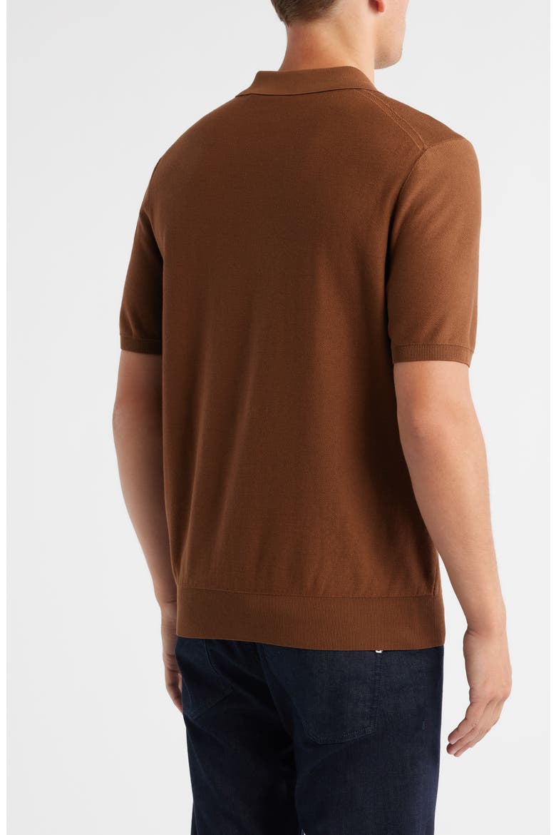 Imartino Piqué Zip Polo, Alternate, color, MEDIUM BROWN