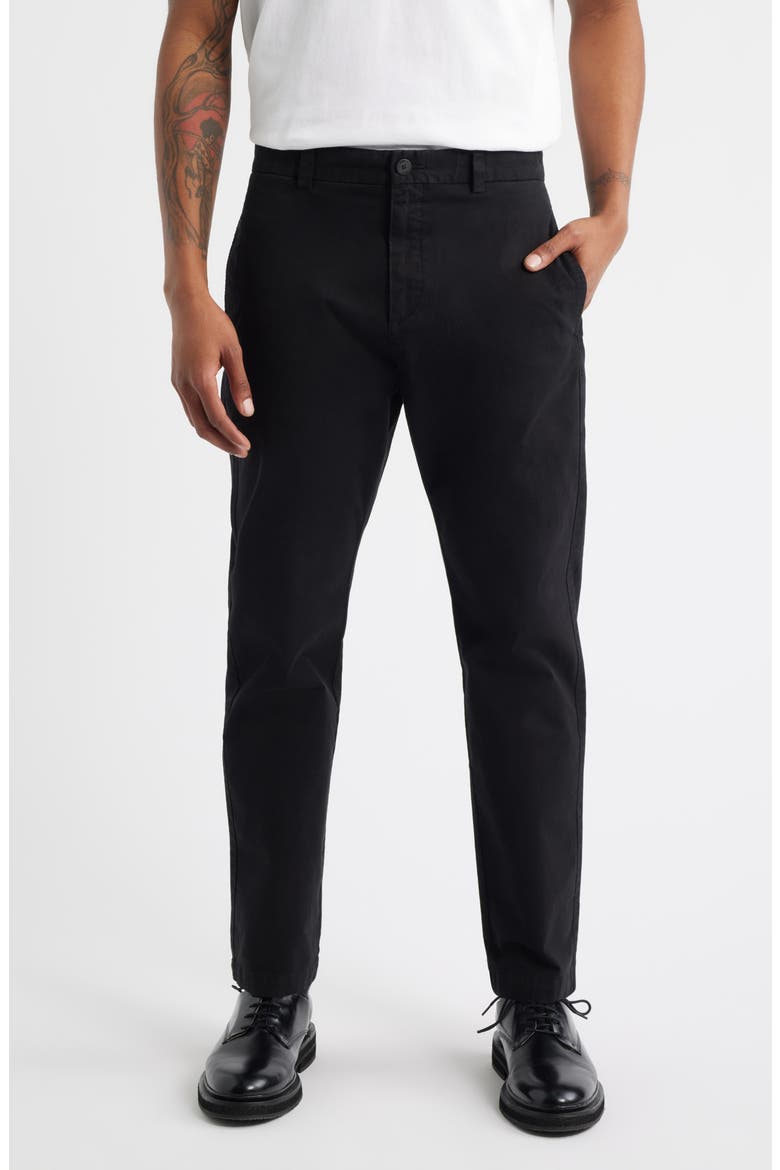 David Slim Fit Stretch Cotton Pants, Main, color, BLACK