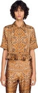 SANDRO Bandana print cropped shirt