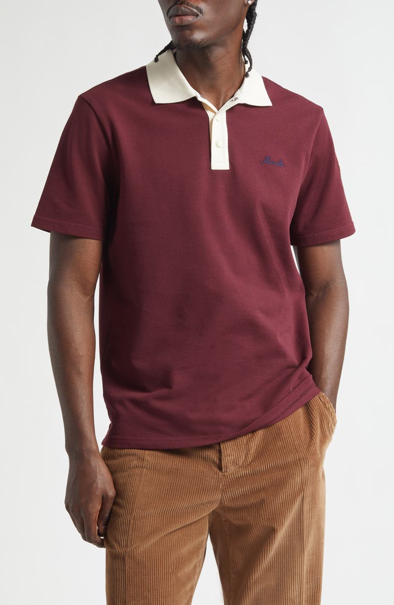 Moncler Logo Patch Cotton Piqué Polo, Main, color, Port Royale