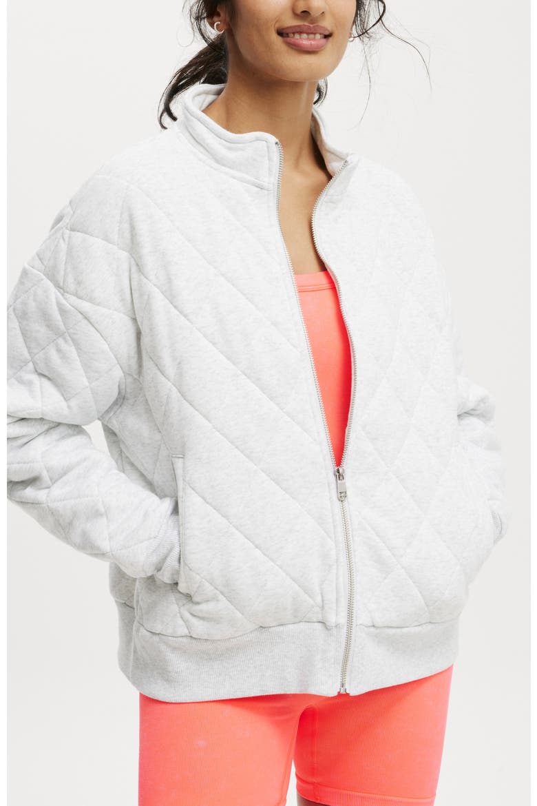 Active Quilted Zip Through, Main, color, Cloudy Grey Marle