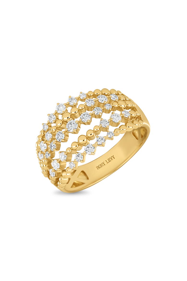Mykonos Diamond Multirow Wide Ring (Online Trunk Show), Main, color, 18K YELLOW GOLD