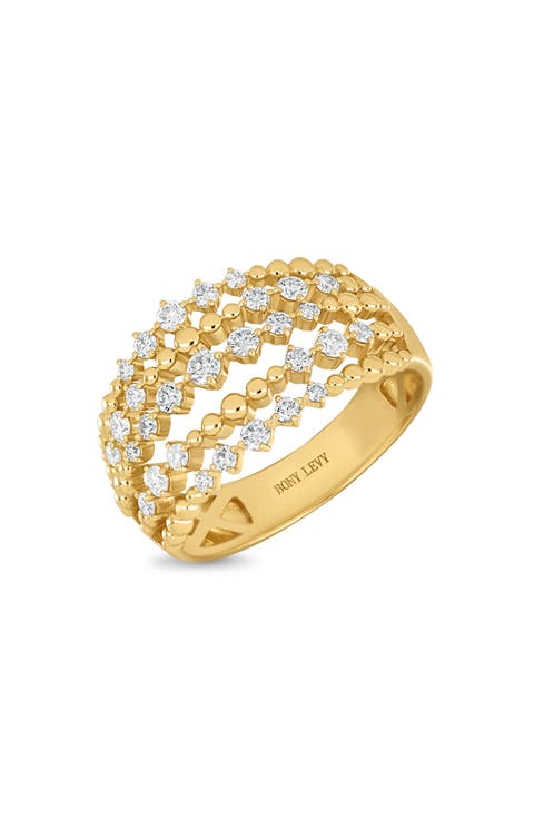 Mykonos Diamond Multirow Wide Ring
