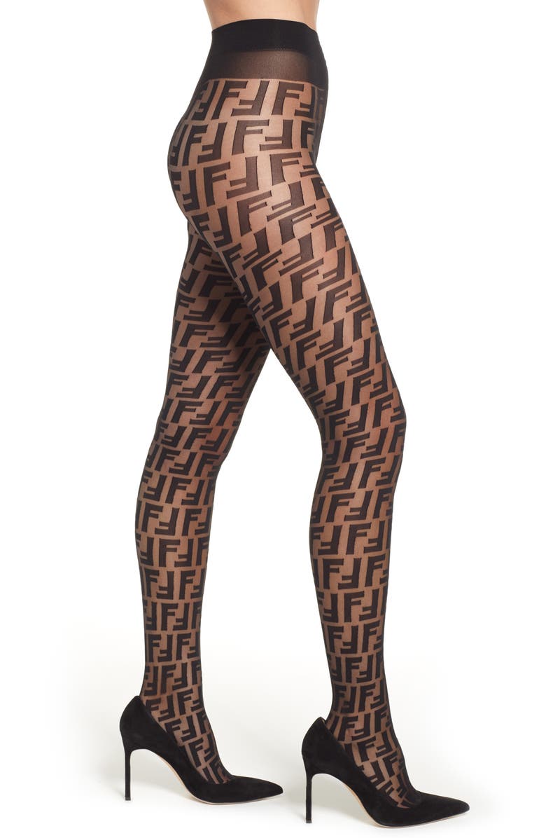 Fendi Double F Logo Tights, Main, color,