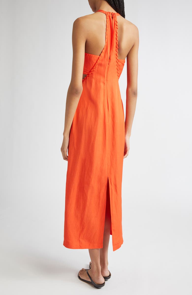 Reiss Erika Whipstitch Halter Dress, Alternate, color, Red