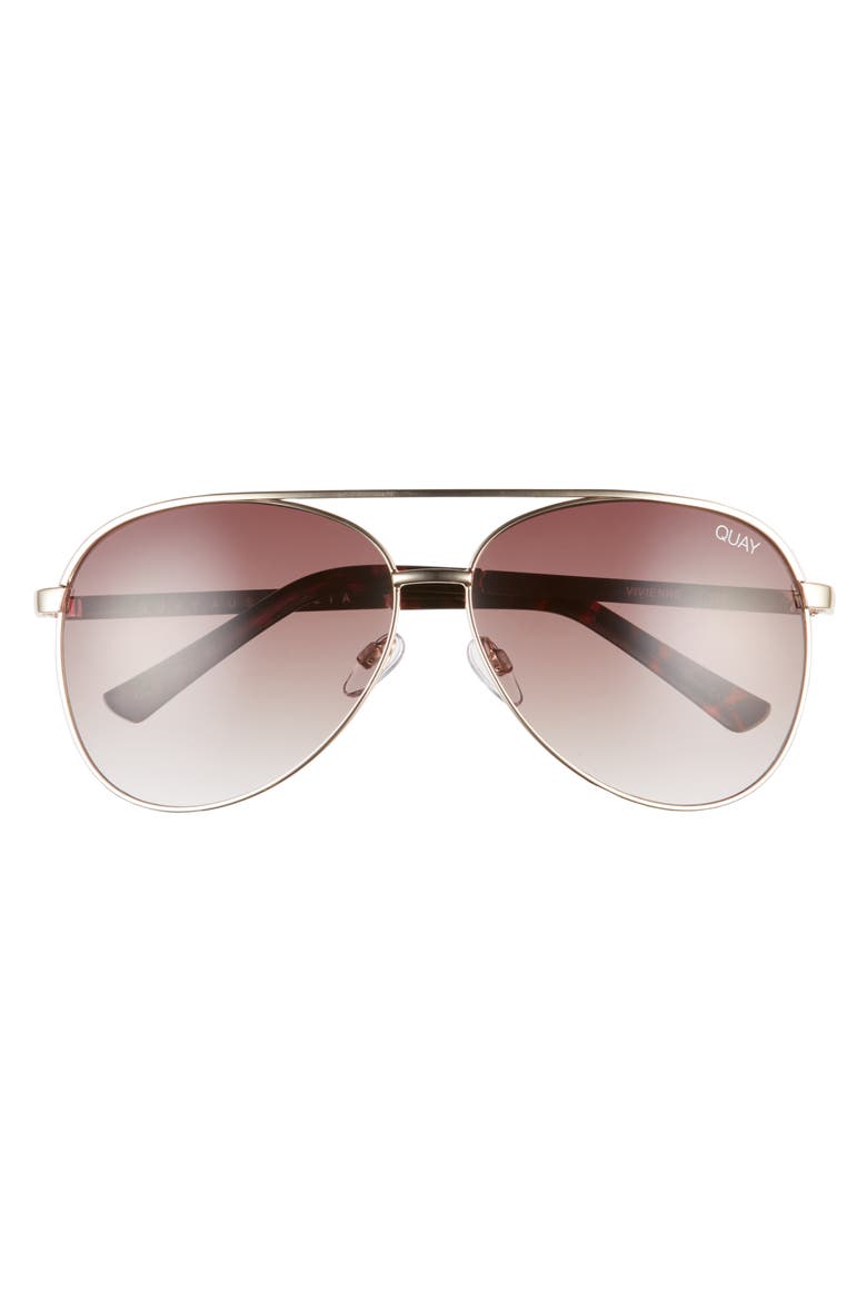 Australia Vivienne 64mm Aviator Sunglasses, Alternate, color, GOLD/ BROWN