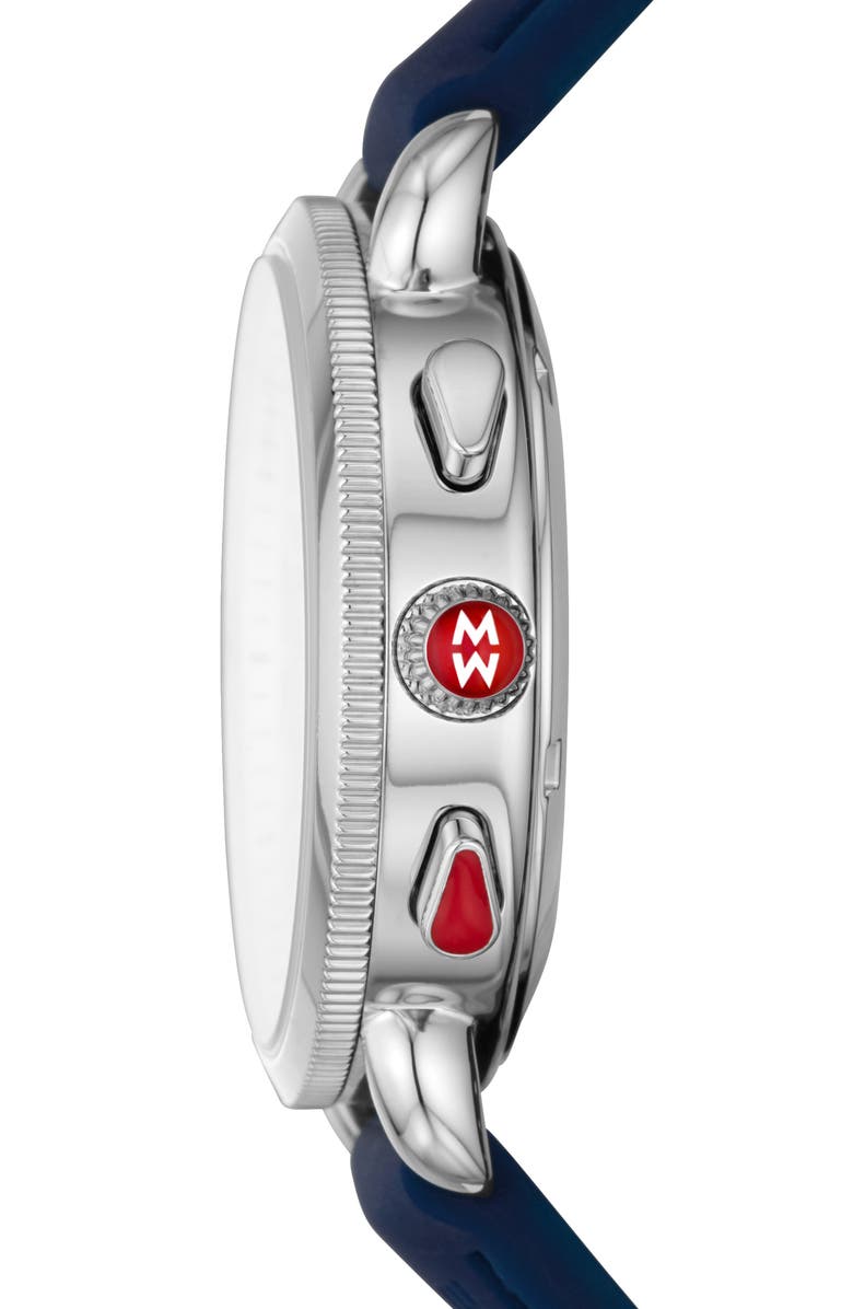 MICHELE Sporty Sport Sail Chronograph Watch Head with Silicone Strap; 38mm, Alternate, color,