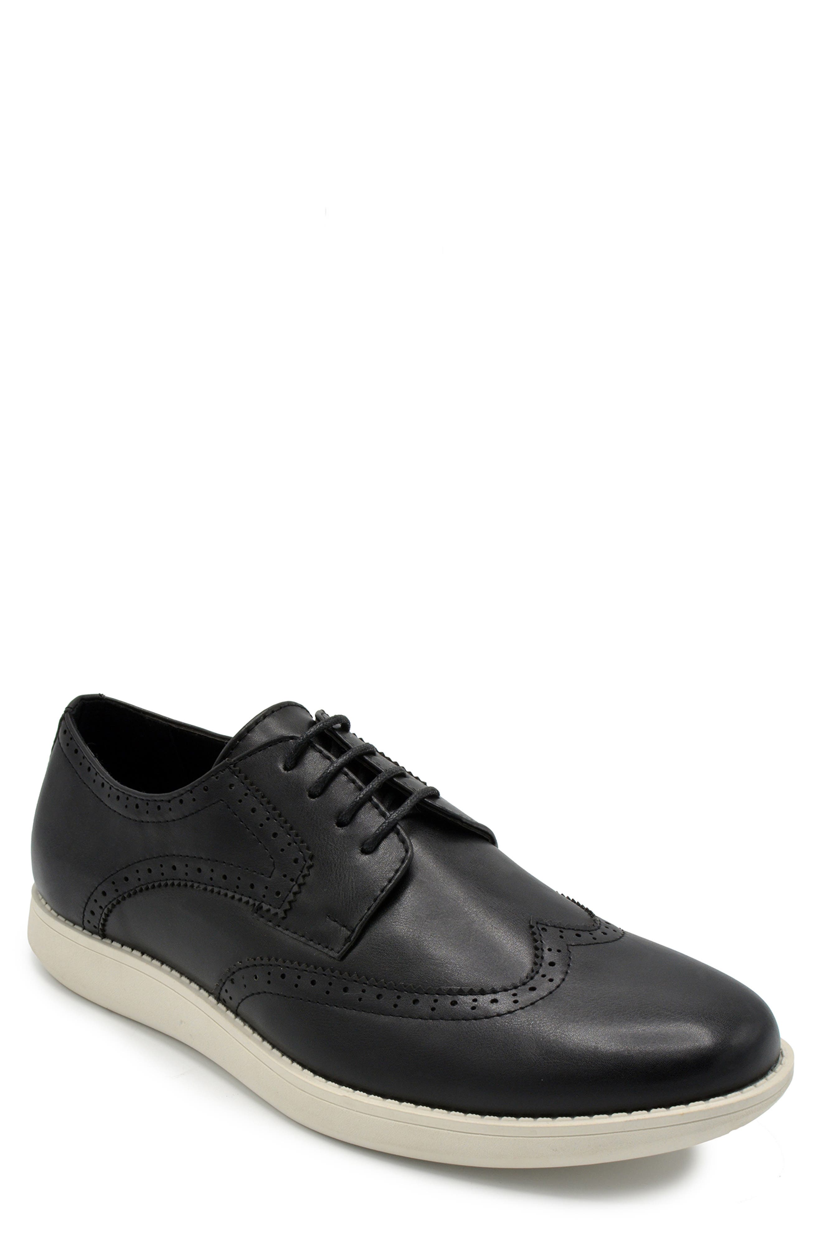 Ardon Wingtip Sneaker, Main, color, BLACK