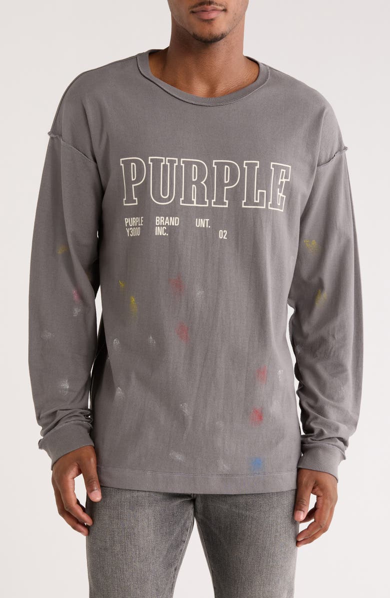 PURPLE BRAND Paint Splatter Logo T-Shirt, Main, color, 