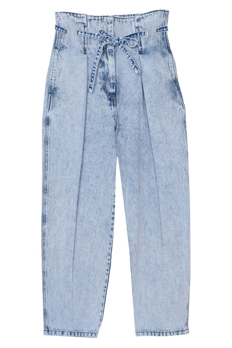Origami Drawstring Denim Pants, Main, color, PERIWINKLE