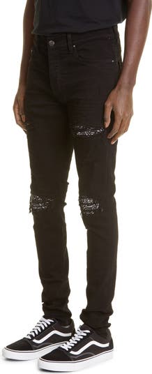 Men's MX1 Bandana Ripped Patch Skinny Jeans