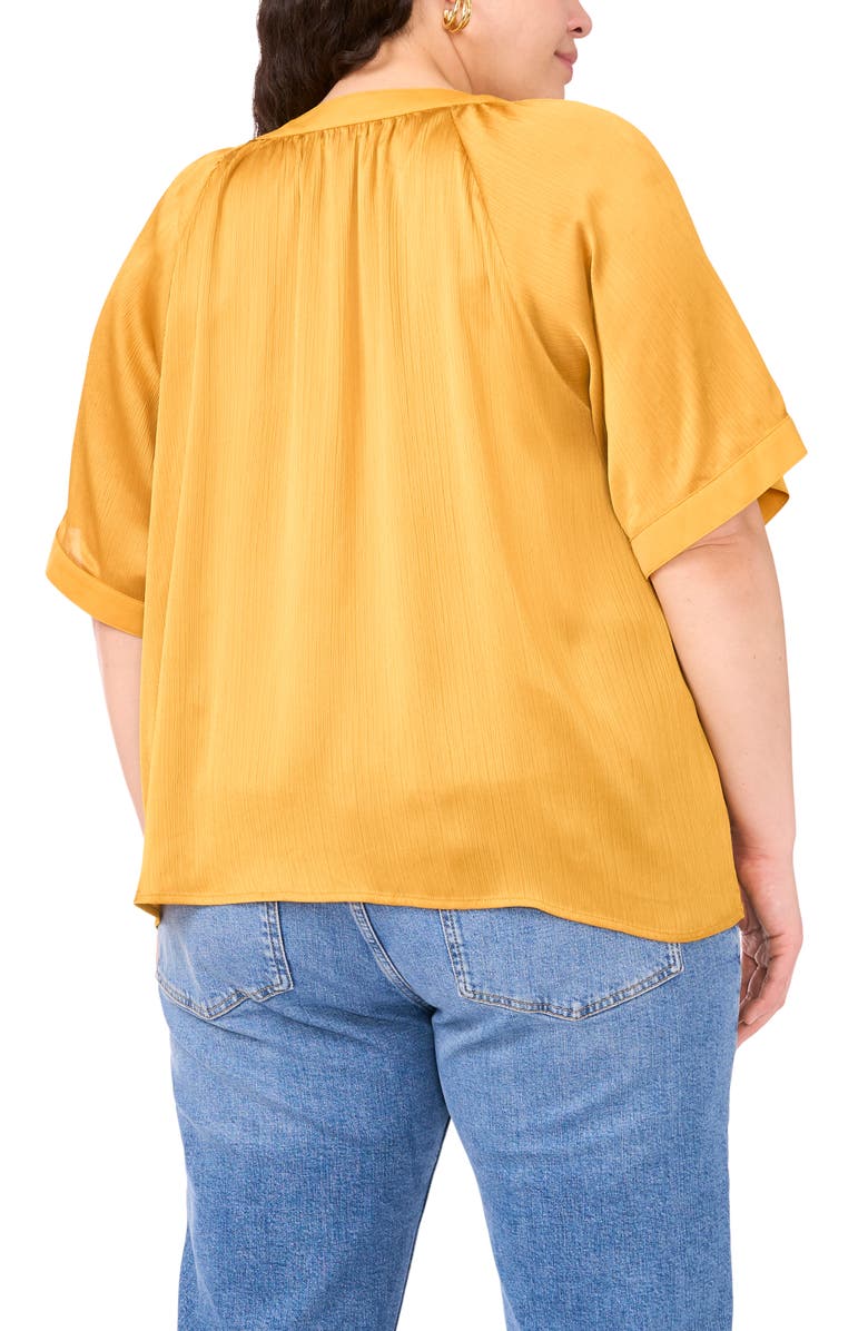 Vince Camuto Bell Sleeve Satin Top, Alternate, color, Golden Spice