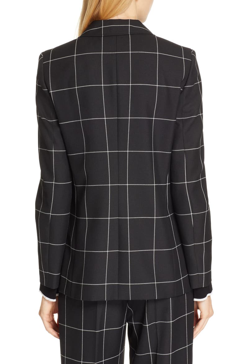 Ajanisa Windowpane Jacket, Alternate, color, BLACK