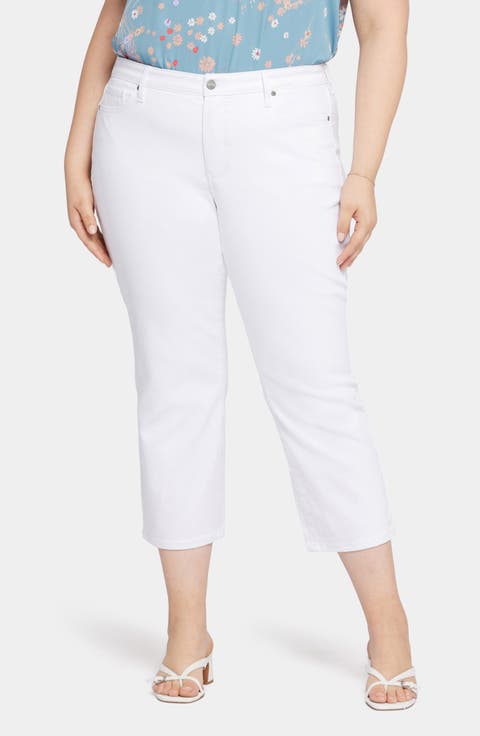 Piper Cool Embrace® Relaxed Crop Straight Leg Jeans (Optic White) (Plus)
