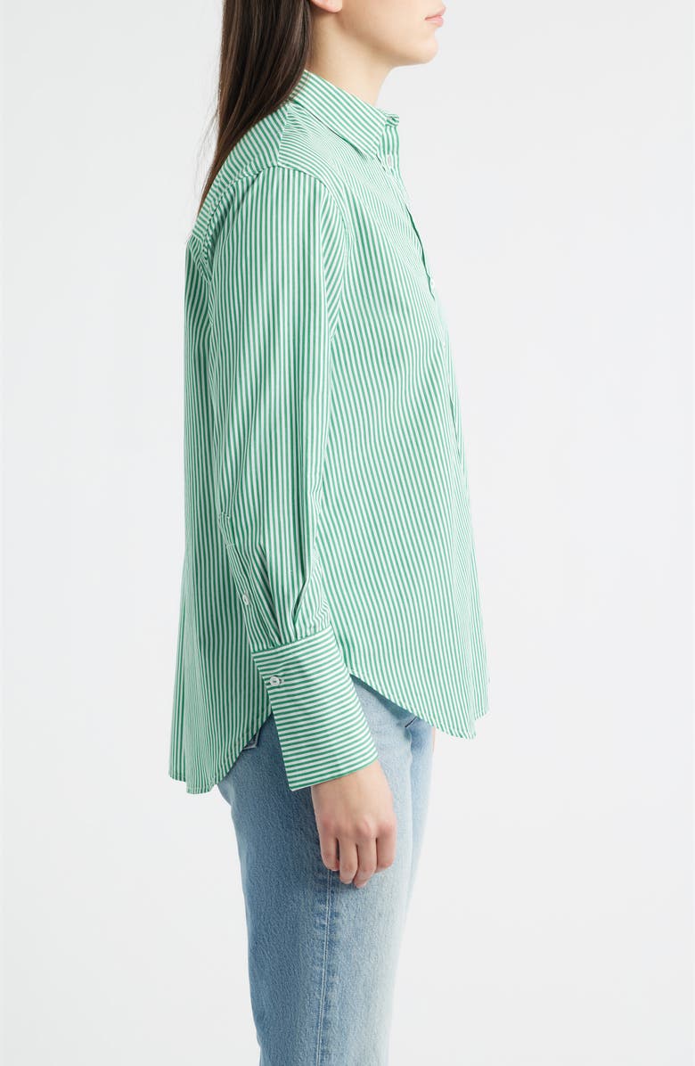 SHIRTY Elodie Stripe Cotton Button-Up Shirt, Alternate, color, Green Stripe