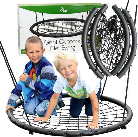 Tree Net Swing w/ Hanging Rope and Rings
