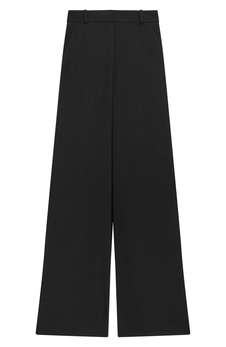 Theory High Waist Double Knit Wide Leg Pants, Alternate, color, Blk