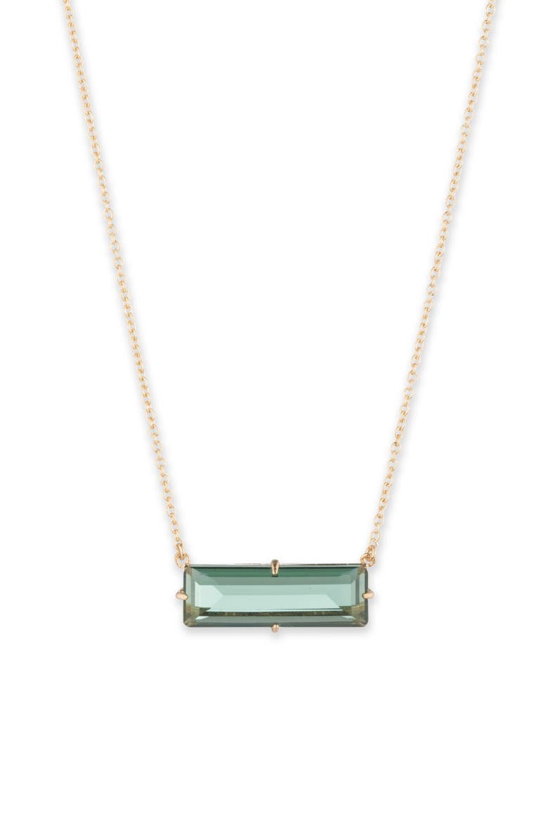 Lauren Ralph Lauren Baguette Pendant Necklace, Main, color, Green