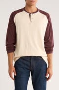 BURNSIDE Heathered Long Sleeve Henley T-Shirt