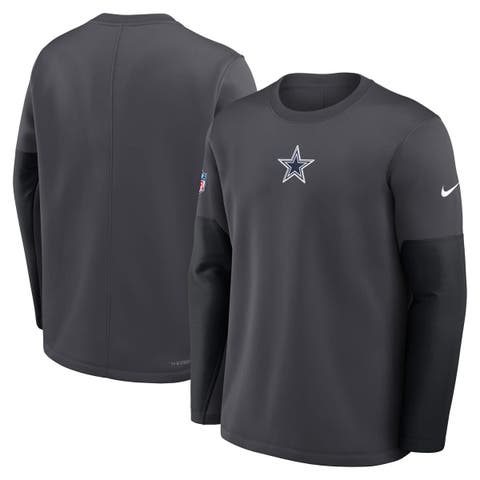 Men's Nike Anthracite Dallas Cowboys Sideline Coach Therma-FIT Long Sleeve T-Shirt