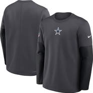 Nike Men's Nike Anthracite Dallas Cowboys Sideline Coach Therma-FIT Long Sleeve T-Shirt