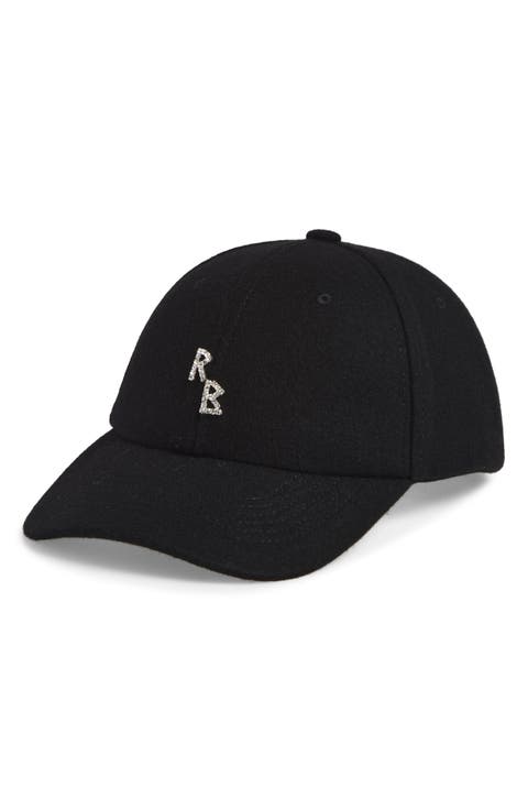 Crystal Embellished Wool Adjustable Baseball Cap