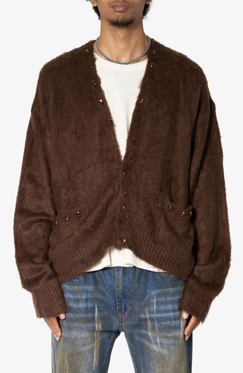 mnml Faux Gem Accent Cardigan, Alternate, color, 