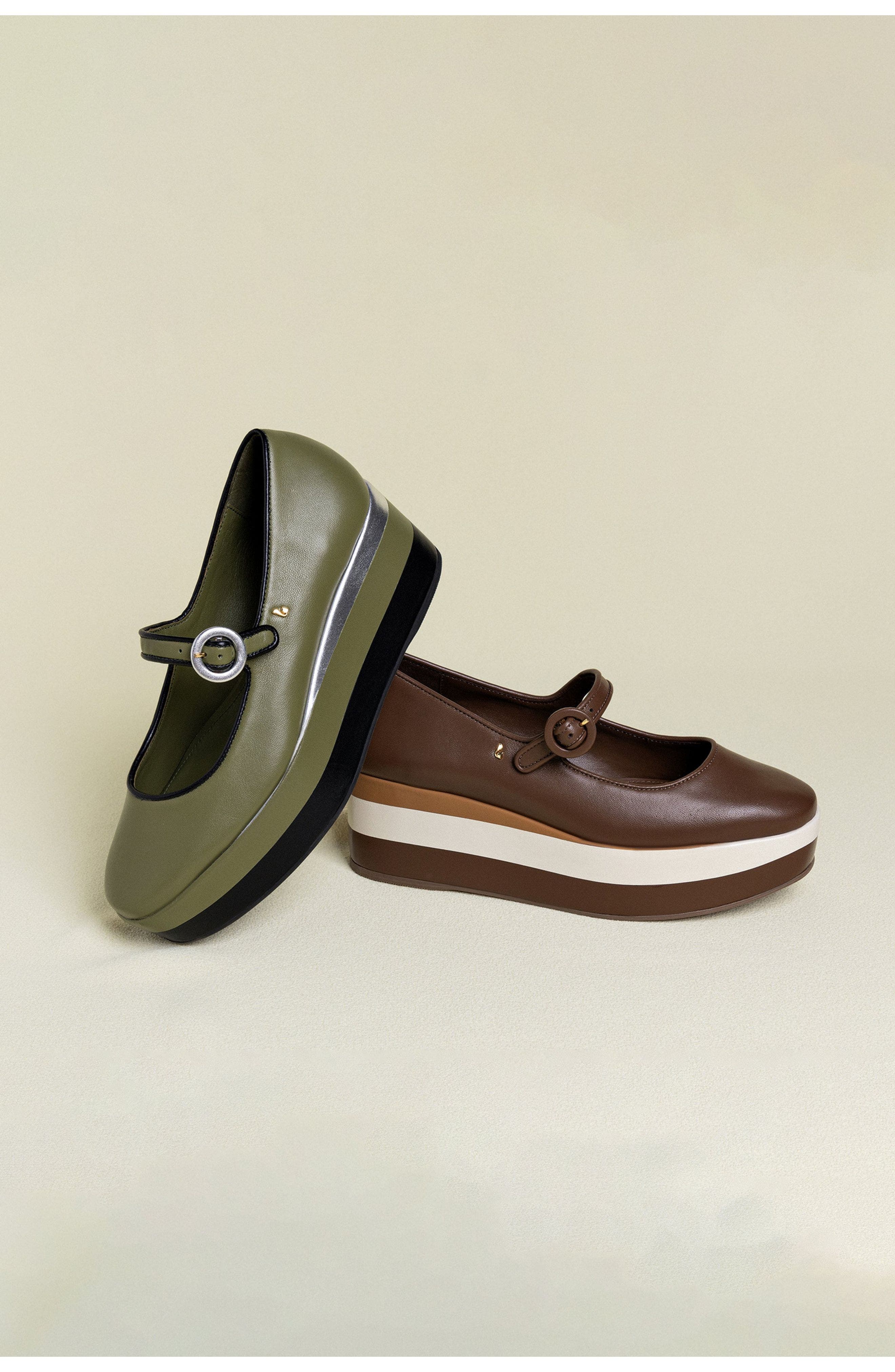 Larroudé Blair Flatform - Leather, Alternate, color, 